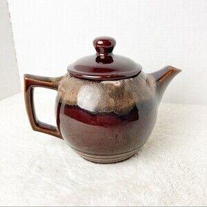 Vintage McCoy brown drip glaze tea pot